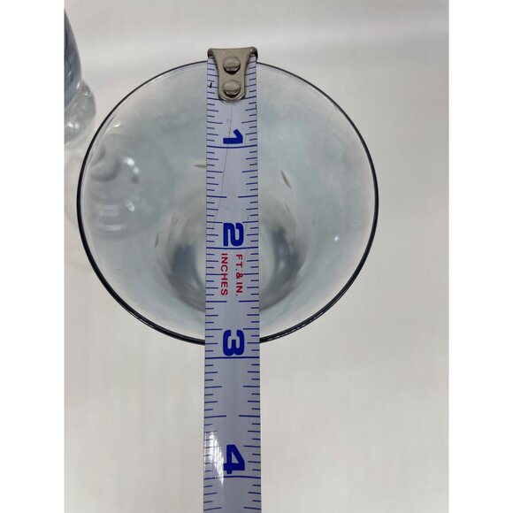 Smokey Blue Blown Cordial Champagne Elegant Glass 6 Oz Set of Two (2) - Picture 7 of 7